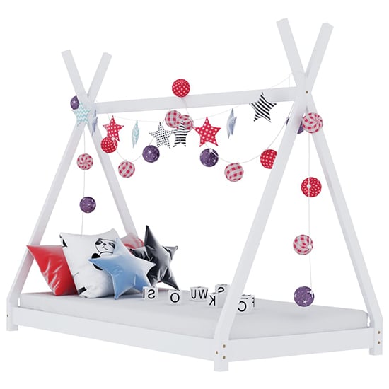 Read more about Natara wooden tent style kids small single bed in white